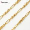 18K Gold Plated Brass 3:1 Figaro Chains For Jewelry Making,Thick Large Heavy Chains For DIY Necklace Bracelet Making Findings