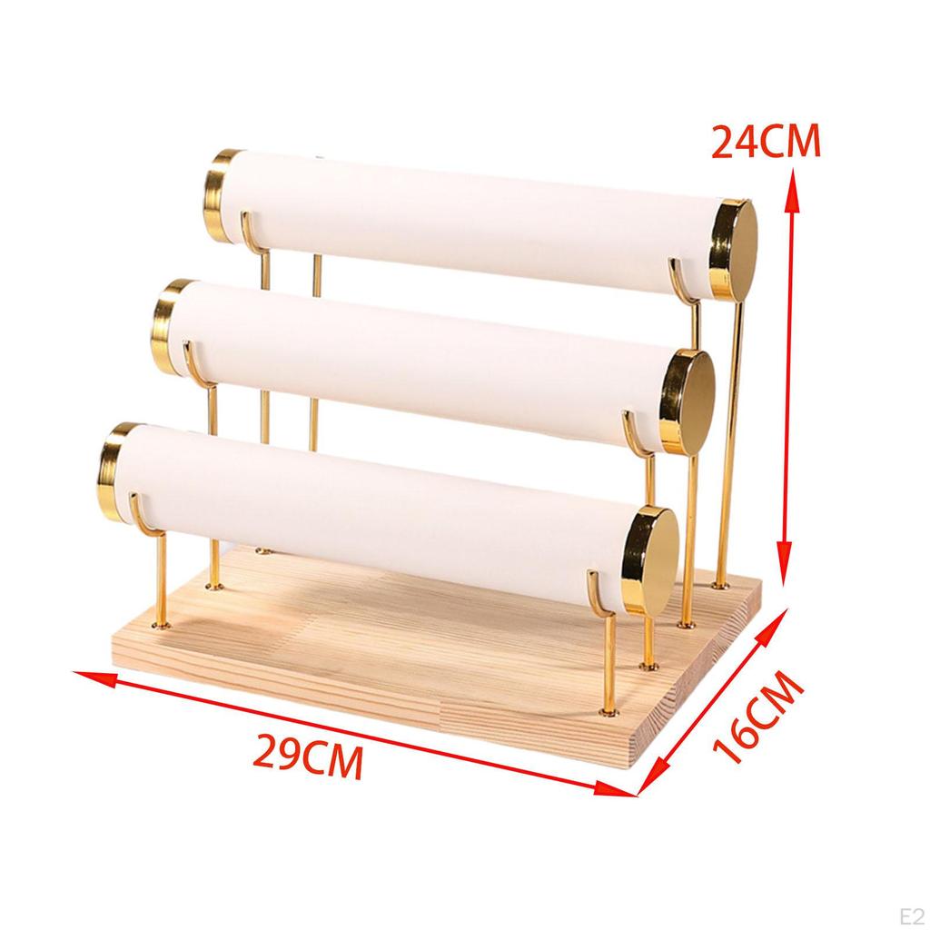 3 Tiers Bracelet Holder Jewelry Storage Organizer Stand Watch Display for