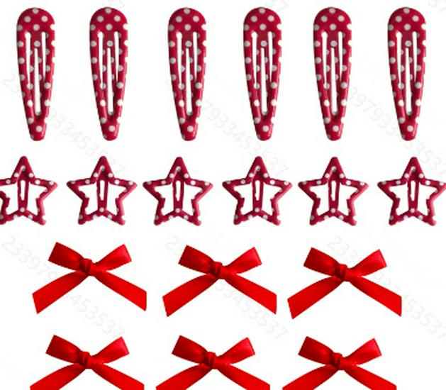 Ballet Style Ribbon Bow Duckbill Hair Clip Set – Sweet Christmas Braiding Accessories