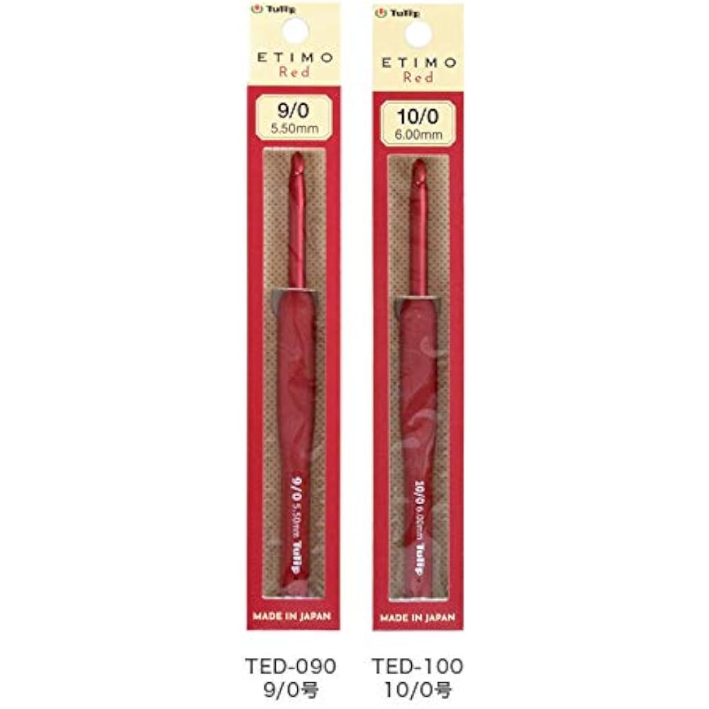 Tulip (Tulip) Etimo Red Cushion Grip Crochet Hook 2/0 (TED-020)
