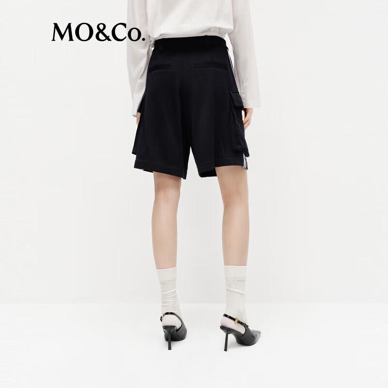 MO&Co. Women's High-Waist Color Block Sporty Utility Shorts