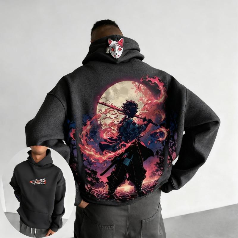 Felpa con cappuccio da uomo Demon Slayer Kamado Tanjirou Anime Primavera Autunno Inverno Ragazzo Calda Manica Lunga