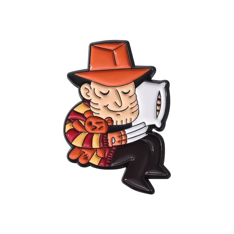 Halloween Horror Brooch Enamel Pins Custom Masked killer Brooches Lapel Badges Funny Jewelry Gift for Friends