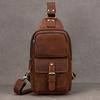 Crazy Horse Leather Breast Bag Men'S Summer And Autumn Leather Oblique Span Bag Cowhide Shoulder Bag Commuter Outdoor Leisure Backpack