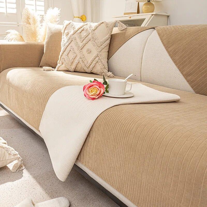 

Modern Sofa Cover Chenille Leather Couch Cover Non-slip Back Towel Light Luxury Universal for Living Room Four Seasons 70x70cm 1pcs