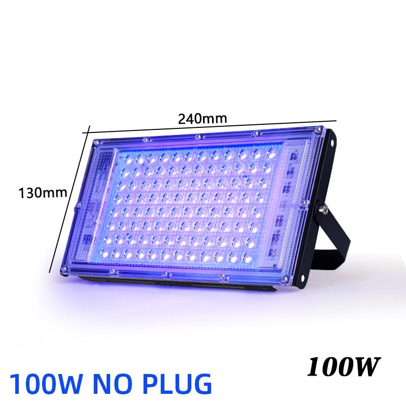50W 100W 150W UV FloodLight 395nm 400nm Waterproof AC220V Ultraviolet Fluorescent Stage Lamp Disco Party LED Stage Blacklight