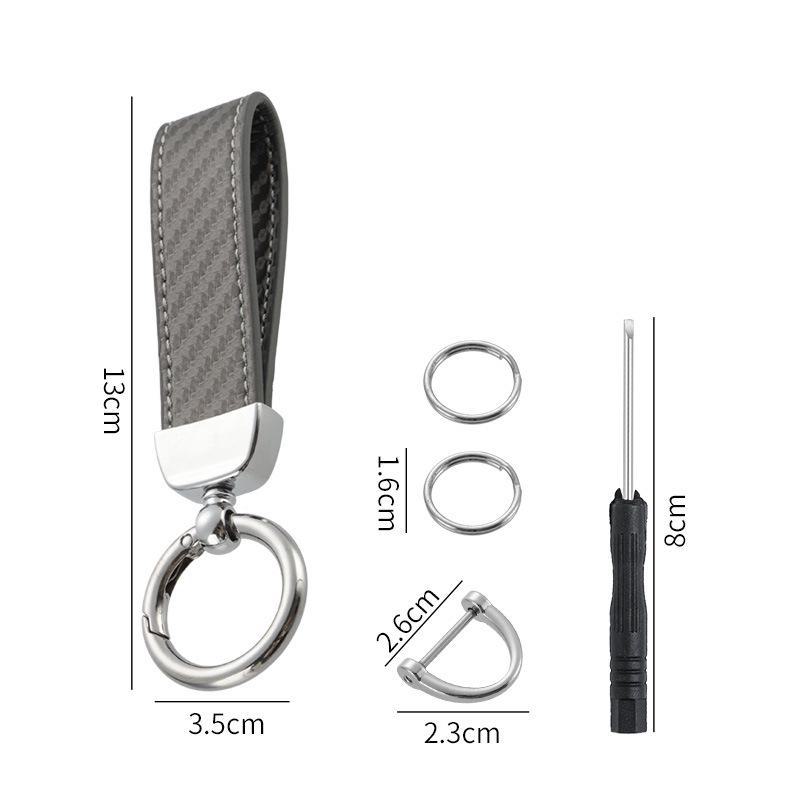 Carbon Fiber Pattern Car Keychain: Creative Anti-Lost Handmade Metal & Leather Men's/Women's Accessory