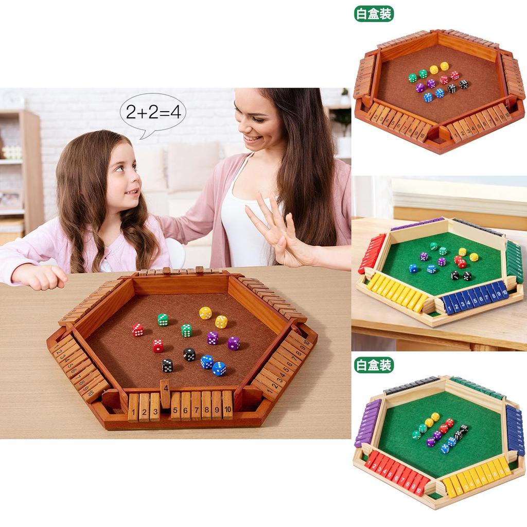 Wooden Family Board Game With Six Side Flip Panels For Kids And Adults