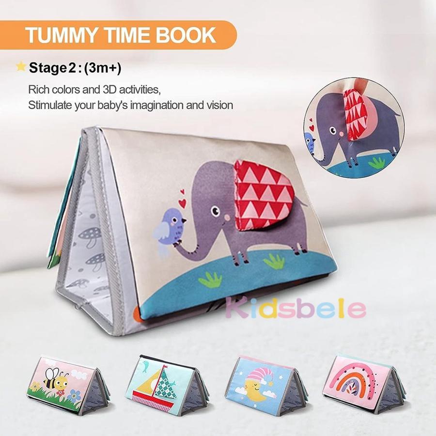 Baby Tummy Time Mirror Book Montessori Soft Cloth Sensory Book With Crinkle Shapes Animals High Contrast Pages For Newborns