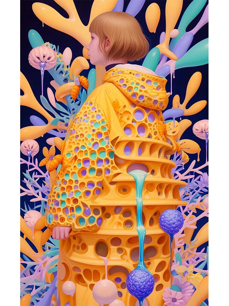 5d Diy Diamant Painting Cute Angel Bee Elf All Crystal Embroidery Set Decoration Children's Room Wall Decoration Gift