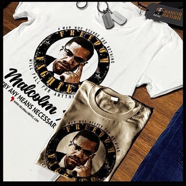 

Malcolm X T-shirt Black History Month pride power freedom civil rights tee S
