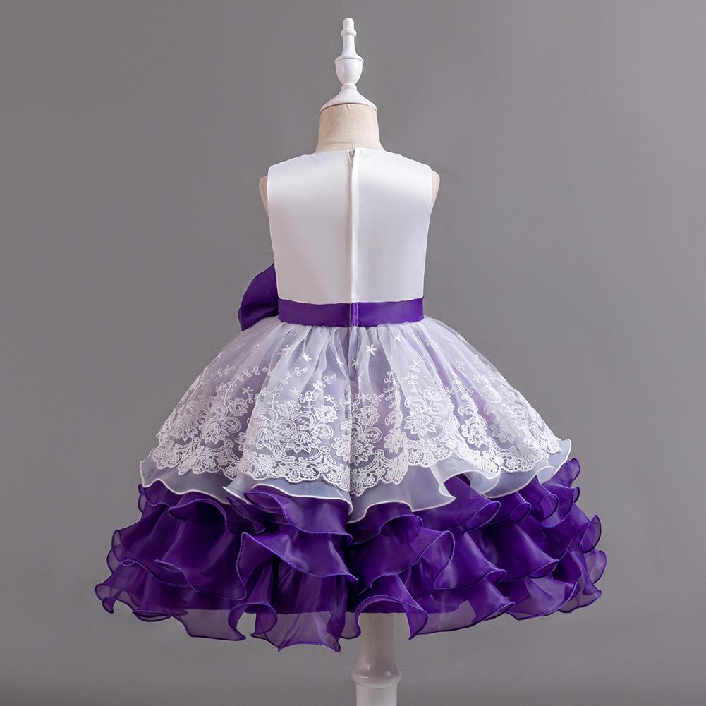 Girls' Dresses Skirts Bowknot Flower Girl Wedding Evening Dresses Birthday Party Puffy Dresses Programme Performance Dresses  Girl's Favourite Dress