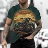 Pánské letní vintage motocyklové tričko s 3D potiskem, heavy metal a punk, s krátkým rukávem, klasická pouliční móda, velká velikost, volný top