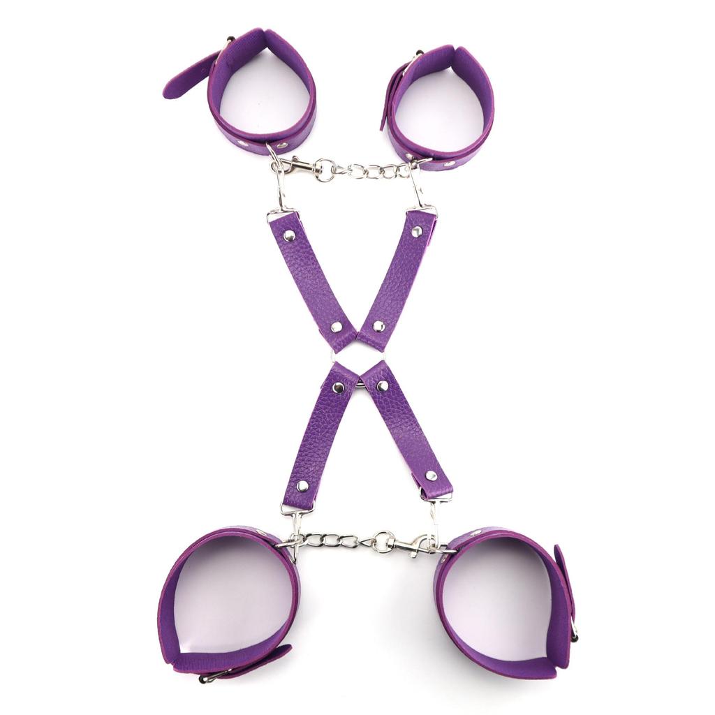 Puppy Leather Handcuffs and Ankle Restraints SM Adult Set