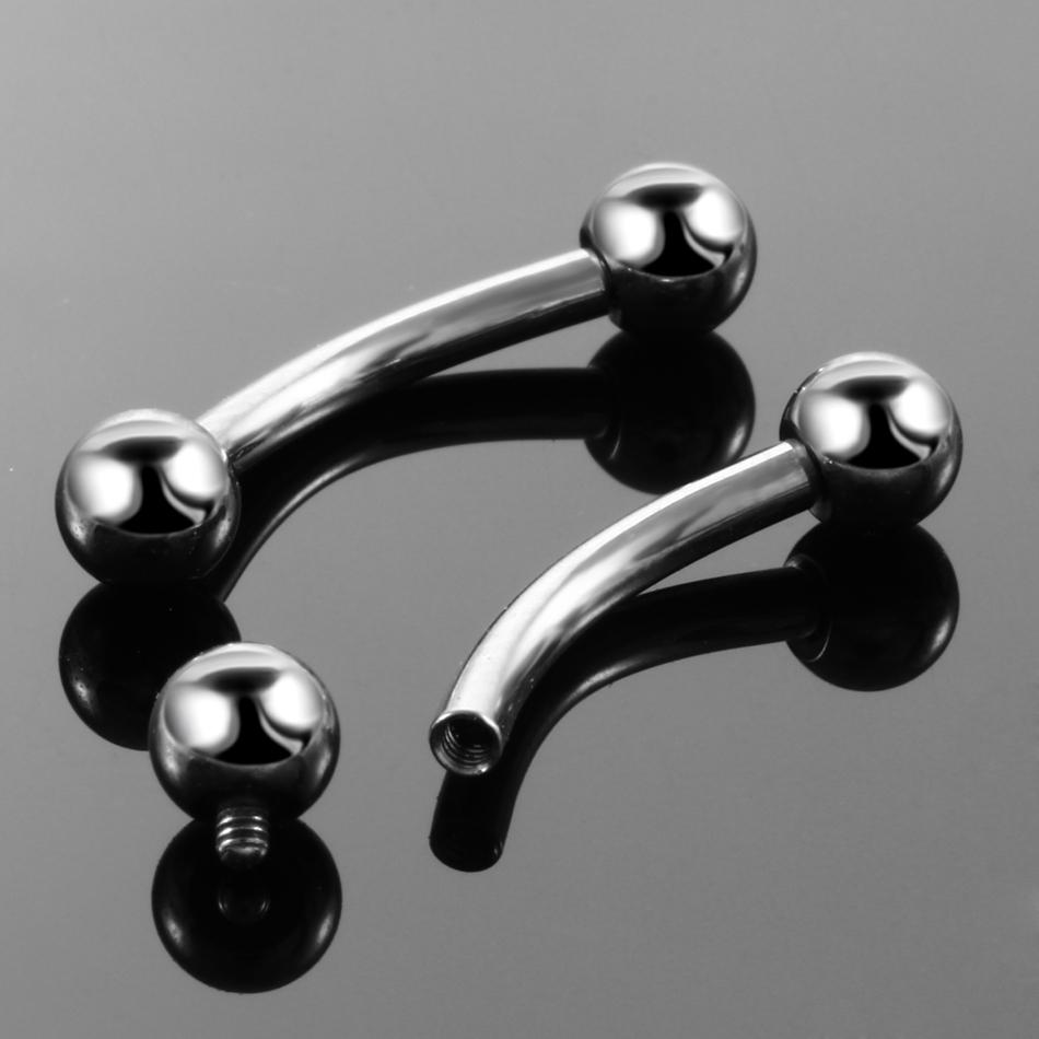 1PC Titanium Eyebrow Piercings Curved Banana Internally Threaded Jewelry Belly Button Navel Earring Lip Tongue Pircings 14G 16G