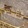 Bathroom Storage Rack with Hollow And Multi-Hook Design Basket Large Capacity Adhesive Installation Organizer for Home