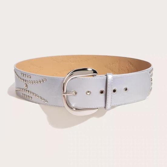 Imitation Leather Women Belt Wide Edge Design Adjustable Length Belt