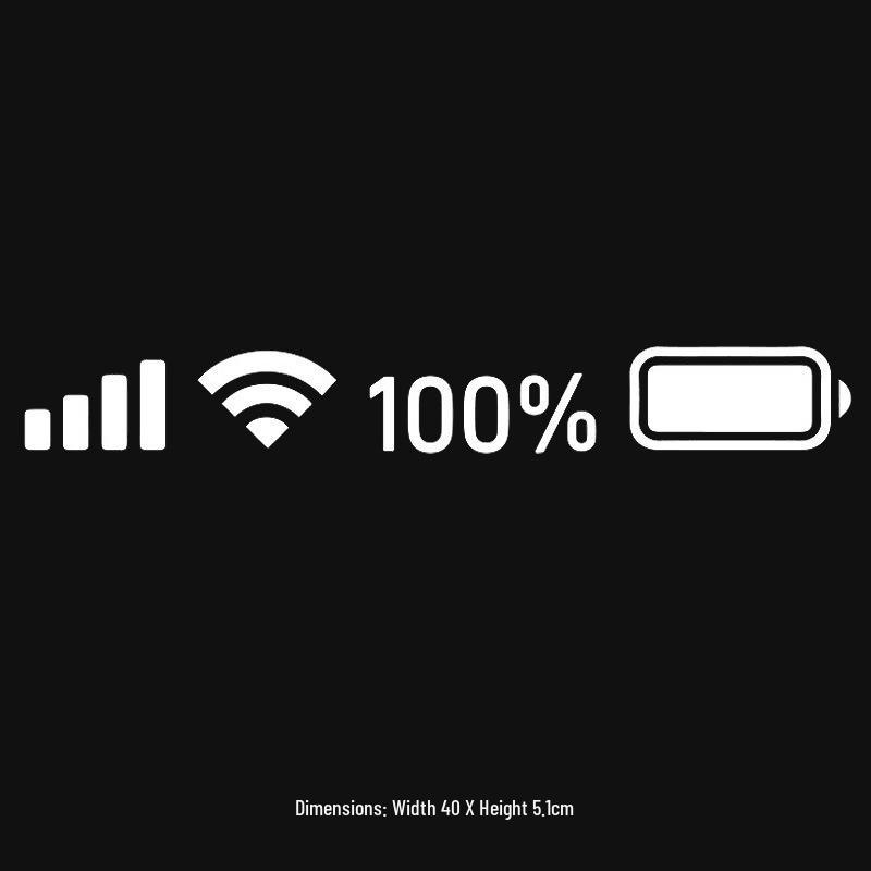 WIFI Signal & Battery Level Car Decal - Funny Windshield Phone Decoration