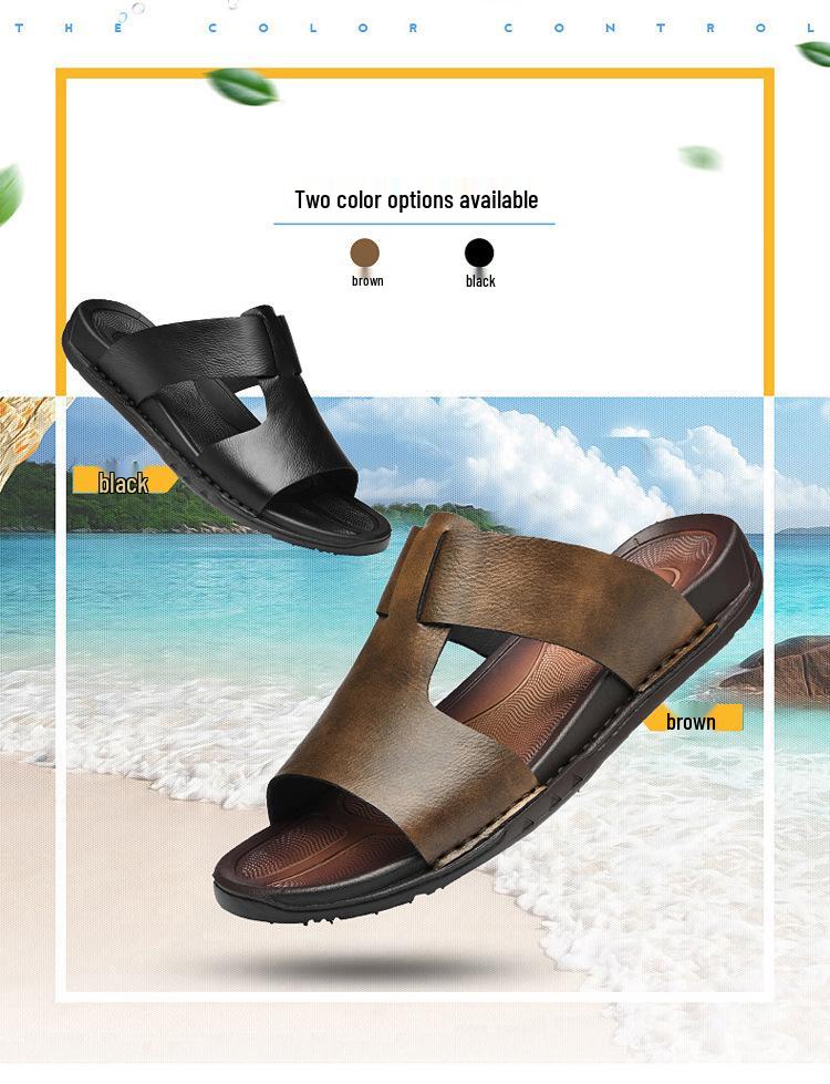 Herren Sommersandalen mit offener Zehenpartie aus Rindsleder, zum Hineinschlüpfen, für Freizeit und Outdoor
