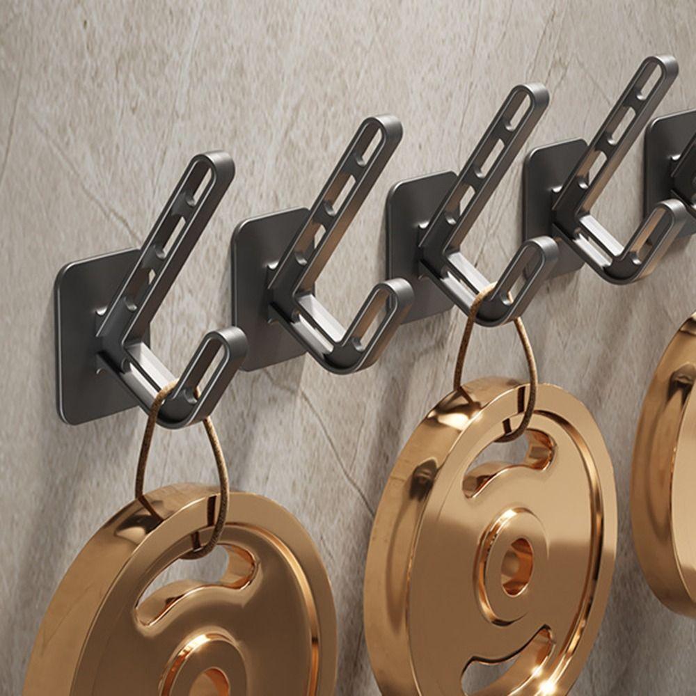 

3Pcs Self-Adhesive Key Towel Storage Holder Wall Mounted Bathroom Hangers Home Storage Supplies чорний
