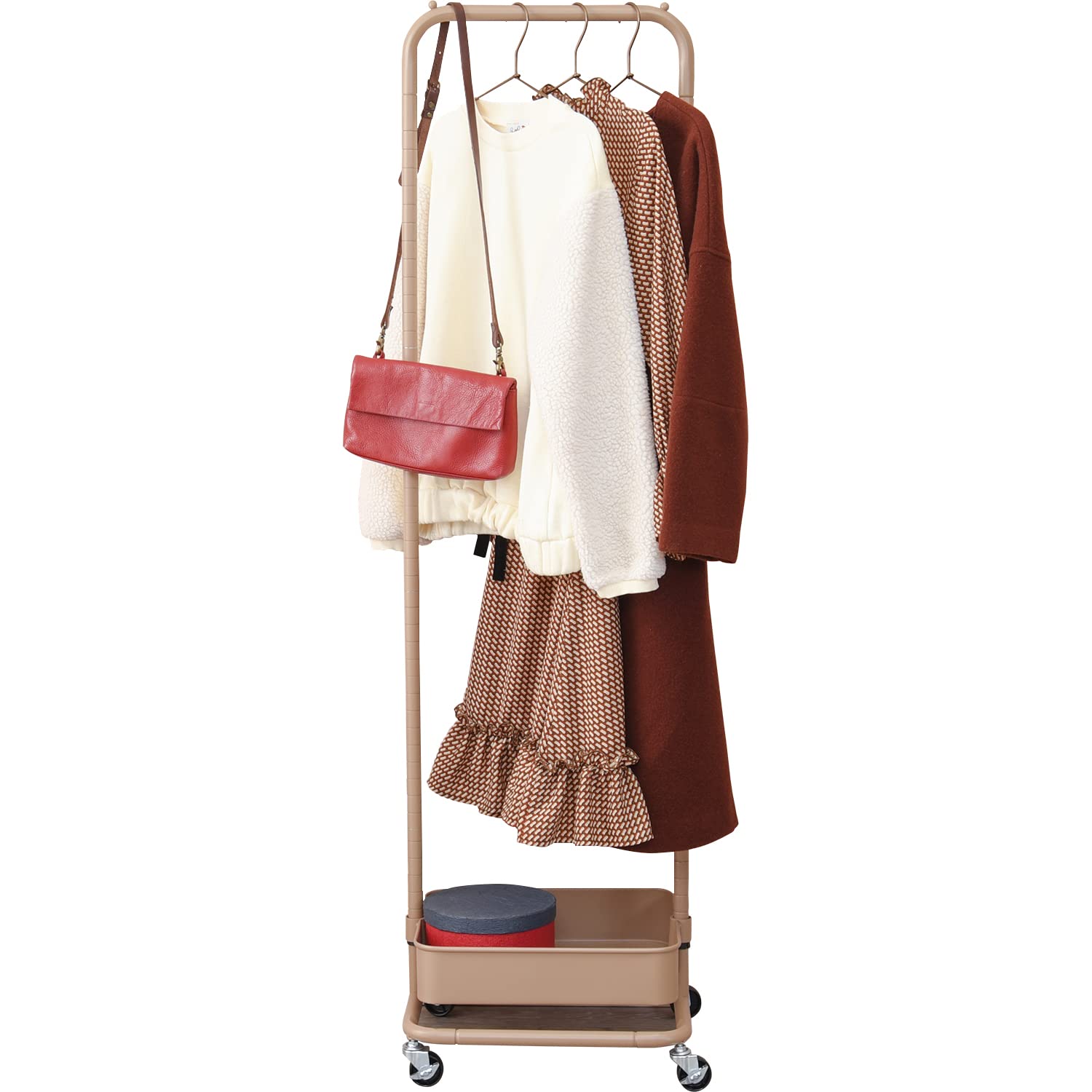 

Hagihara Вешалка-тележка для одежды Вешалка для пальто Комната с колесиками Сетчатый тип Карамельно-коричневый [Детское хранение] KR-3368LT