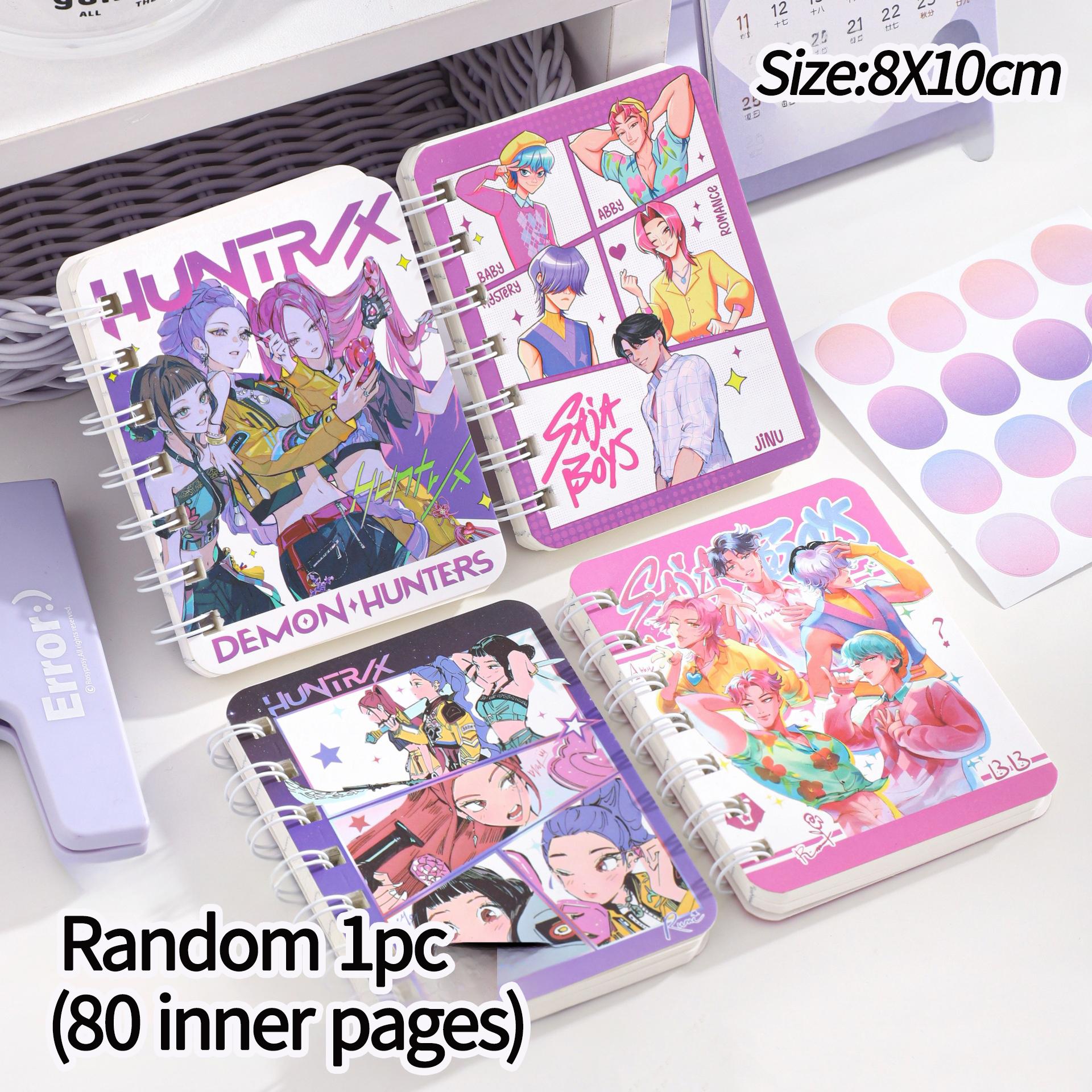 

Kpop Demon Hunterix Блокнот Брелок Підвіска на рюкзак Студентський набір ручок Наклейка для макіяжу Ланцюжок 3D візерунок Kpop Аніме Фільм Подарунок