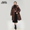 Xuezhongfei Damen Lange Winterdaunenjacke mit Kapuze