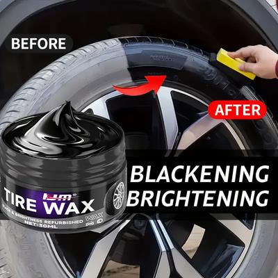 Tire Shine Protectant Wax - Fast-Apply Nano Coating, Scratch and Yellowing Resistant-Long-Lasting High Gloss-Deep Care