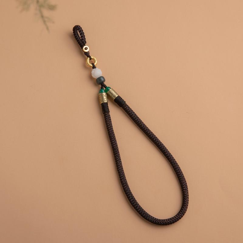 Sturdy Anti-Drop Bodhi Lotus Phone Lanyard with Finger Ring & USB Flash Drive Pendant - Universal for Men & Women