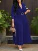 Women's Autumn Fashion Dress - Elegant Solid Color Plus Size