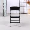 Black Painted Metal Folding Chair 1:6 Scale Dolls House Miniature Accessories