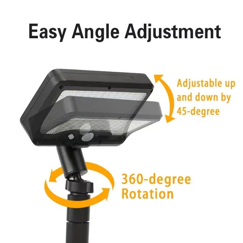 Solar Motion Sensor Lights Outdoor Pathway Lights Garden Light Adjustable Angle Rechargeable for Walkway Driveway Sidewalk Patio