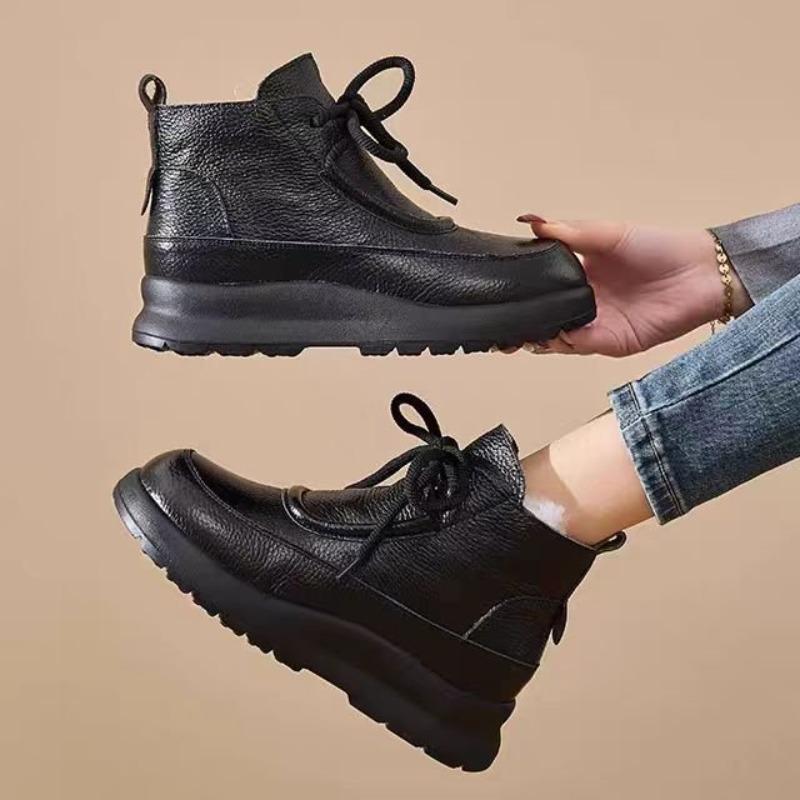 New fashionable versatile outdoor warm snow boots casual comfortable wool short boots round cotton shoes women