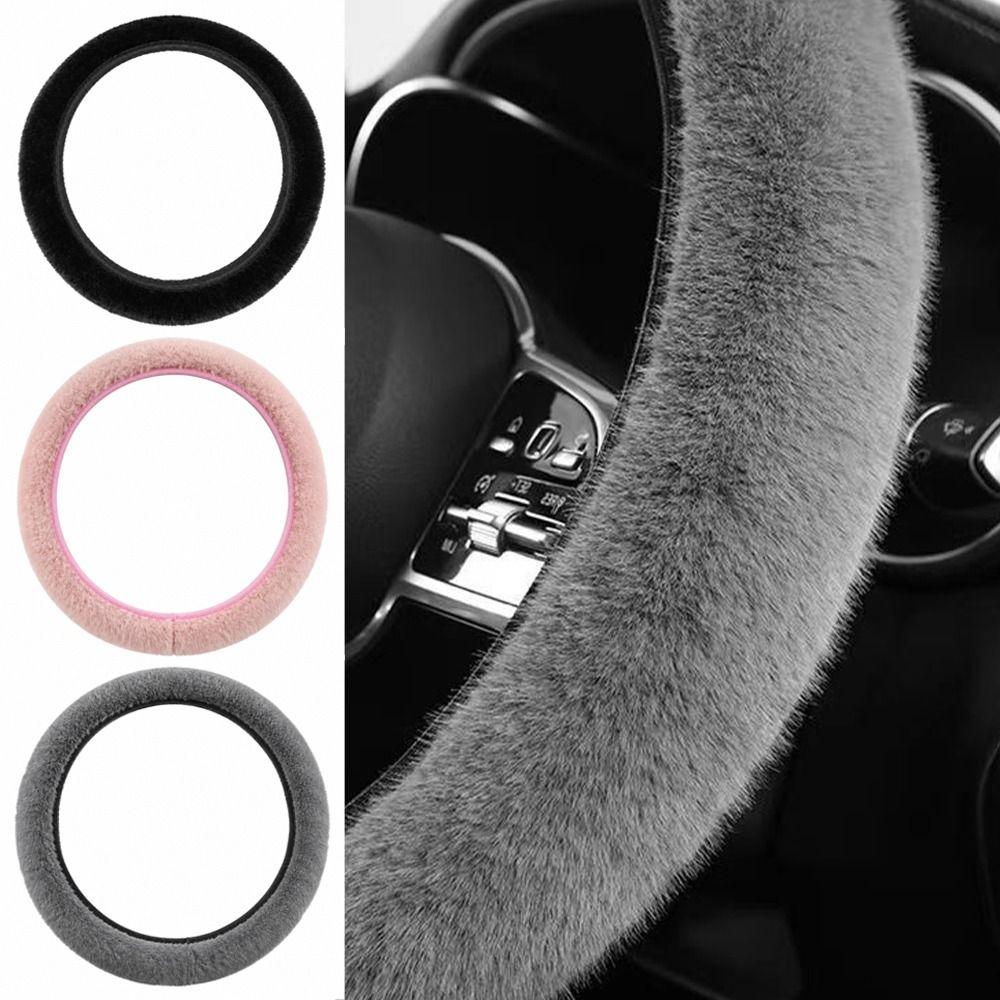36-39cm Plush Steer Wheel Cover Warm Auto Interior Decor Universal Car Steering Wheel Cover Winter