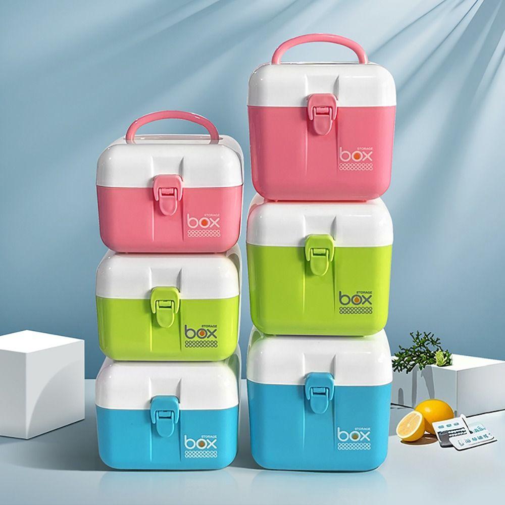 Handheld First Aid Kit Plastic Desktop Storage Box Moisture-proof Mini Medicine Box  Candy