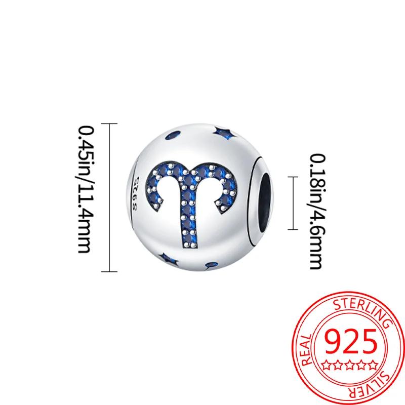 Copper 12 Constellations Collection Luminous Charm Bead Charms Star Shape Bead Compatible With Authentic Bracelets Do It Yourself Fine Jewellery Festi