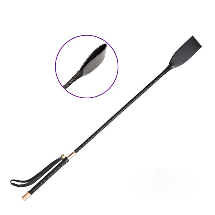 30-60CM Black PU Leather Spanking Paddle Long Whip Flirting Slave BDSM Flogger Sex Toys For Woman G Spot Sex