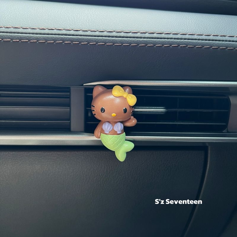 Kitty Cat Mermaid Car Air Vent Diffuser Stone Ornament Handmade Creative Gift Stress Relief Car Decoration