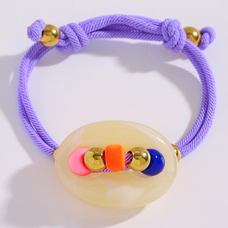 1Pcs Stylish Two Tone Handmade Rope Bracelet Adjustable Wrist Chain With Pig Nose Charm Jewelry Accessory For Women