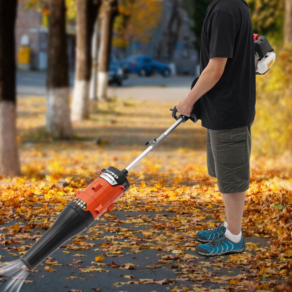 52CC Handheld Side-Mount Sweeper W/ Blower, 2-Stroke Gasoline Powered Lawn Broom, 1.7KW 8500RPM Manual Pull Start Cleaning Tool