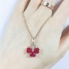 Gold Purple Gold Lucky Grass Pendant Rose Gold Plated Redstone Flower Clavicle Chain Jewelry