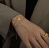 18k Gold Double Layer Snake Chain Bracelet In Titanium Steel
