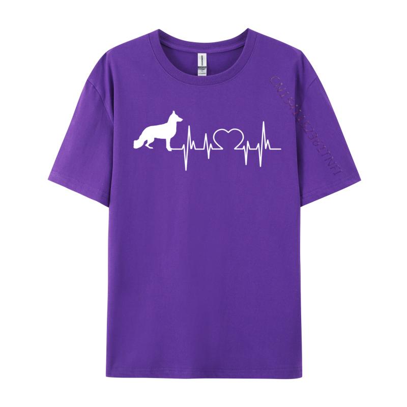 Gerunisex Shepherd Dog Gsd Heartbeat Printing TShirt Normal Coupons Male Valentine Day Tops Shirt Normal TShirt Premium Cotton