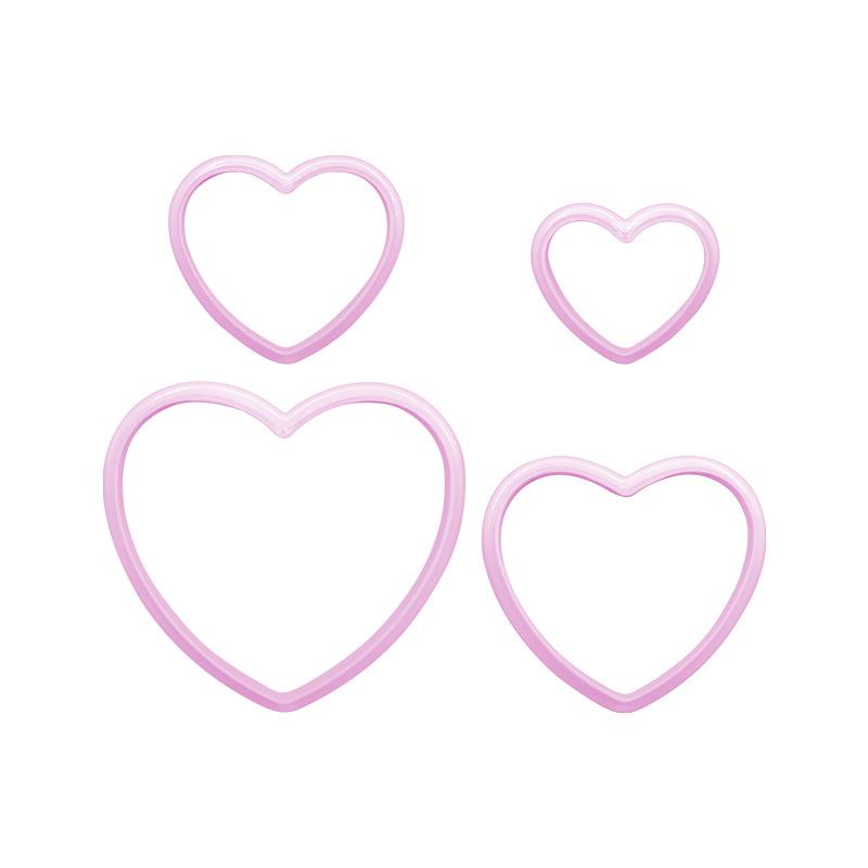 4Pcs/set New Love Cookie Simulation Biscuit Cutting Mold Heart Shape Plastic Baking Tool Fondant Cake Clay Mold