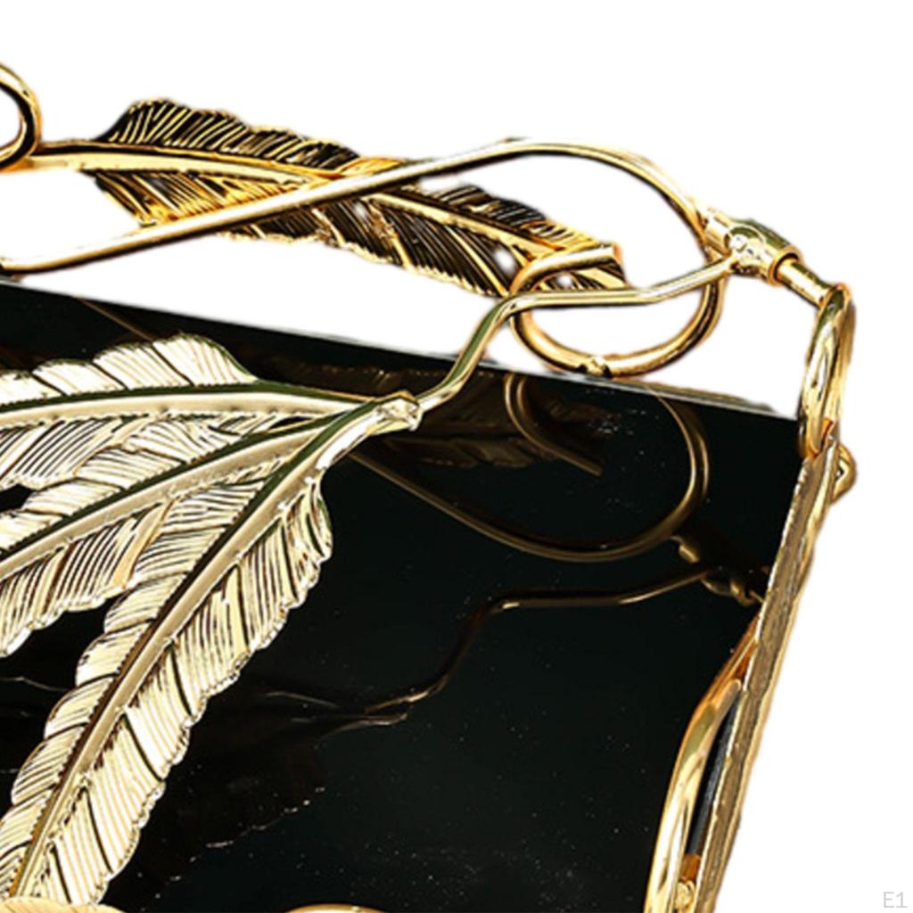 Metalowa taca do serwowania, cukierniczka, wielofunkcyjna, złota, polerowana, na domowe przyjęcie urodzinowe