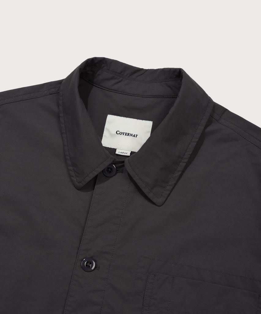 COVERNAT Garment Washed Coverall Jacket Charcoal