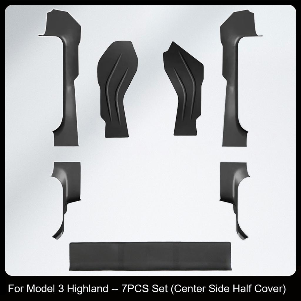 For Tesla Model 3 Highland 2024 Door Sill Strip Guard Mat Trunk Threshold Protector Side Anti-kick Pad Magic Hook Installation