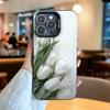 White Tulip Bouquet Phone Case Suitable for iPhone 17 16 15 14 13 12 11 Pro/Max/Plus Anti Drop and Shockproof Back Cover