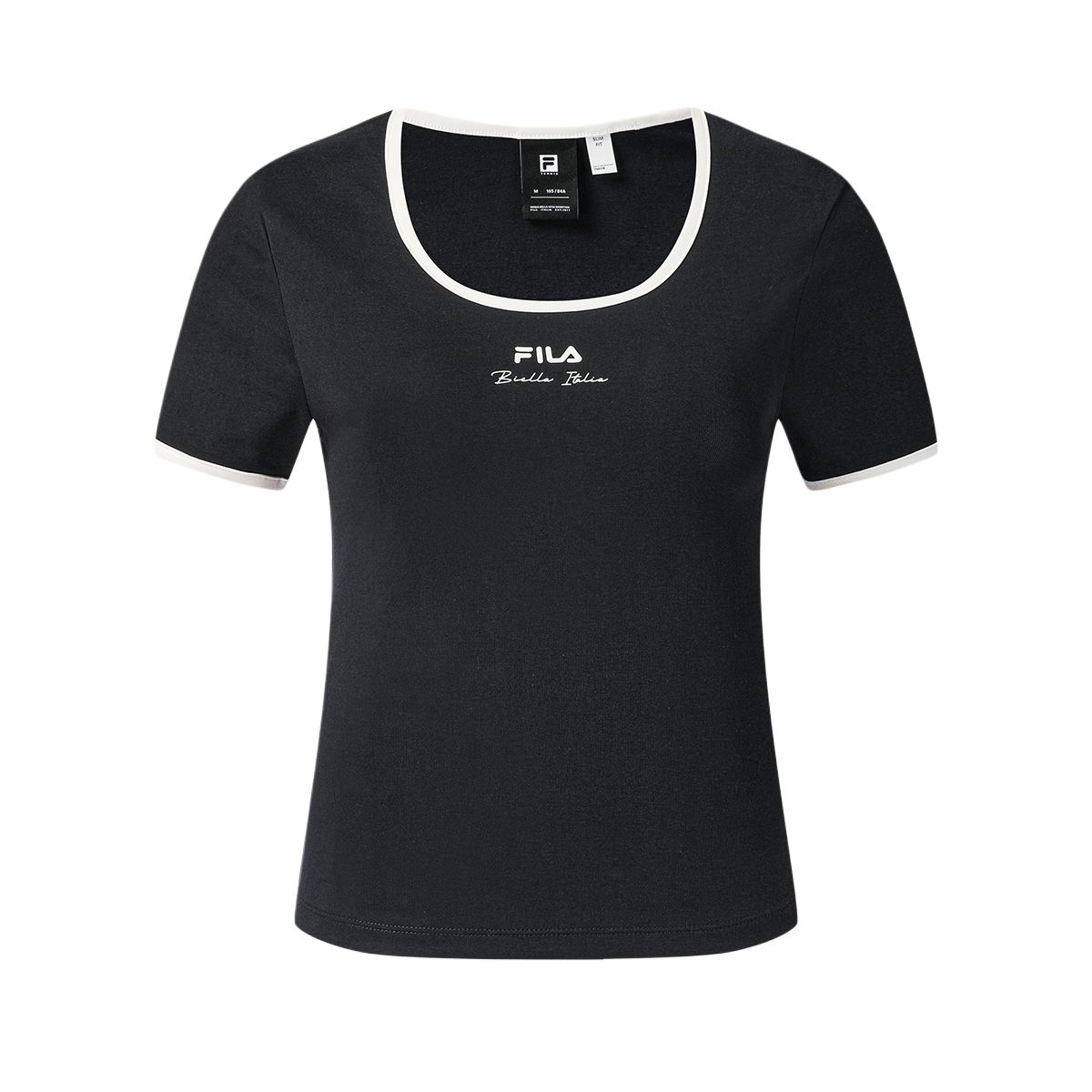 

FILA Fitted Stretch Knit Short Sleeve Tennis T-Shirt Women tops A11W623124F-NV L