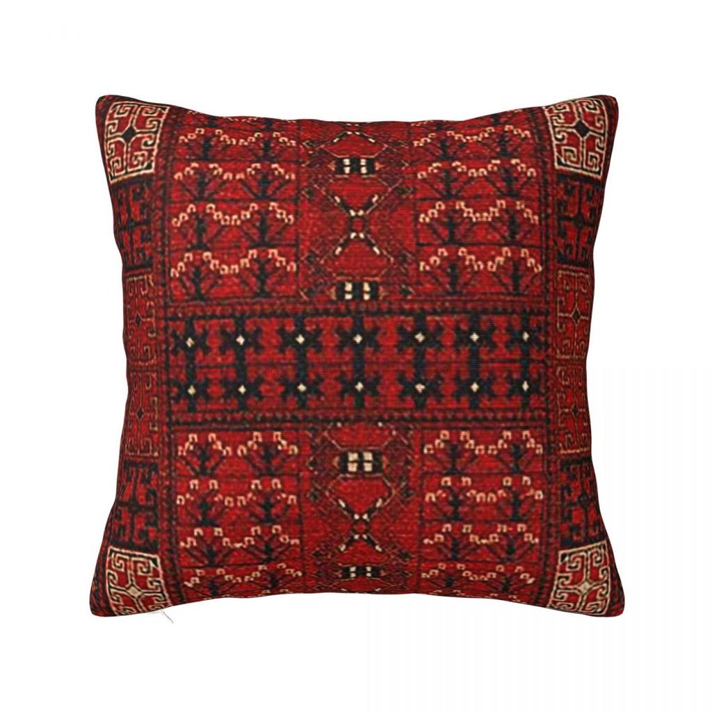 Retro Red Ethnic Style Square Pillowcase Cushion Cover Pillow Case Throw Pillow Cover for Home Bedroom Car